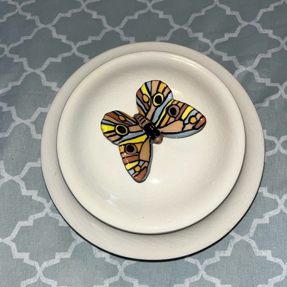 Trinket Box w/Lid Floral Butterfly Ceramics Jewelry Boxes Jar for Girls Women. - Picture 1 of 1